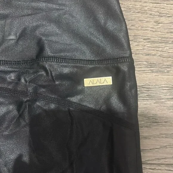 Alala Black Track Pants with Mesh Panels and High-Rise Waistband size small - Picture 5 of 9